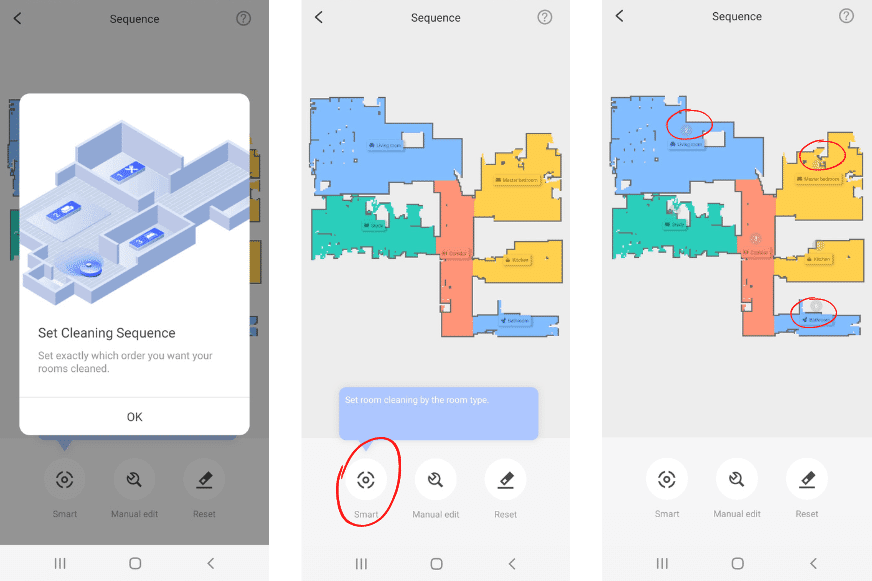 Die Reinigungsreihenfolge der einzelnen Zimmer wird in der Roborock S7 Pro Ultra App festgelegt